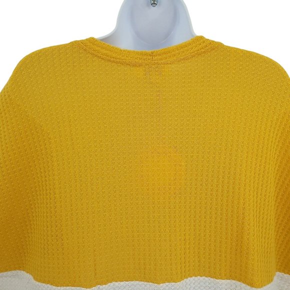 Umgee USA Pullover Tie Waist Waffle Knit Top Womens S Short Sleeve V Neck NEW - Picture 7 of 12